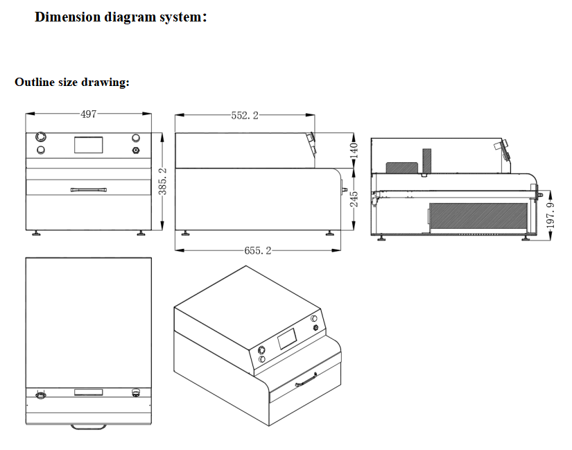 Wafer Film Degumming Equipment Air-Cooled LED UV Light Curing Oven Internal View