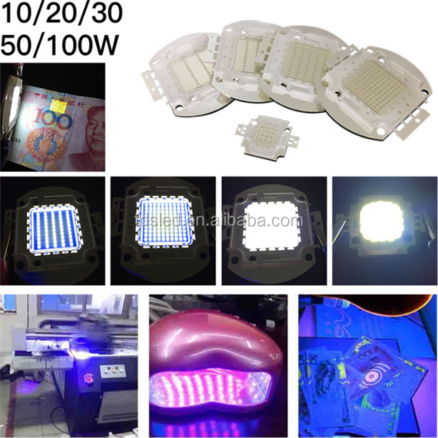 Epileds 45mil 30W 50W 100W 390nm 395nm 400nm UV Curing Led Lamp in Purple Color for 3D Printer Ink Drying ROHS CE Approved