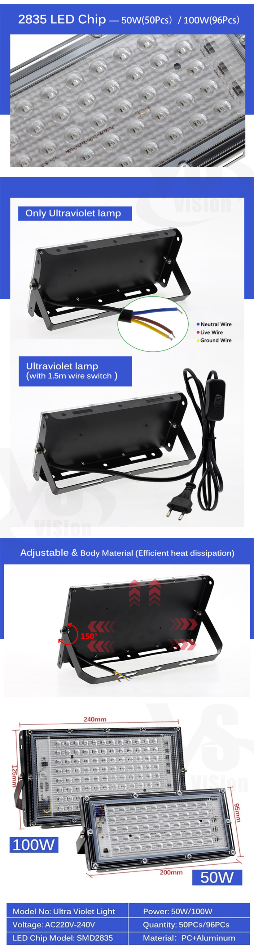 UV Curing Lamp Black Light Halloween Party 3ac