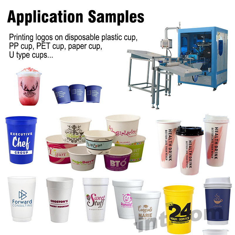 New Automatic Rotary Screen Printer LED UV Curing 4000 PC/Hr 8-Station for PP PET Paper Cups High Quality Logo Print