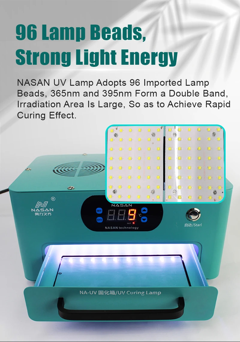 NA-UV UV Curing Light Dual Wavelength UV LED Curing System for Optical Adhesive and Solder Mask Curing