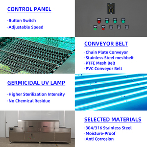 4KW UVC Tunnel High Capacity Meat Sterilization Machines Surface Disinfection Conveyor Belt UV Machines Tunnel For Oden