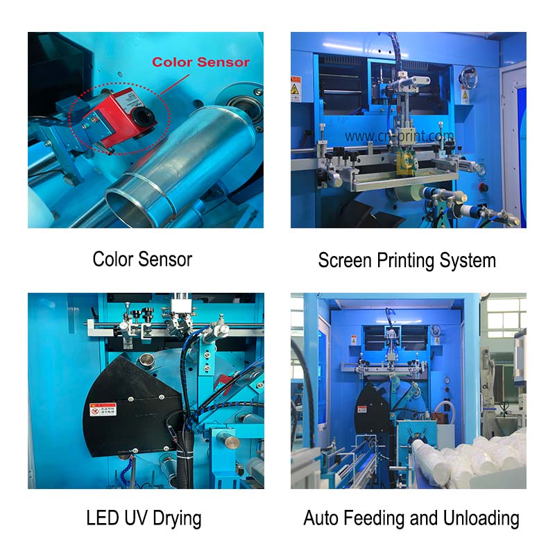 New Automatic Rotary Screen Printer LED UV Curing 4000 PC/Hr 8-Station for PP PET Paper Cups High Quality Logo Print
