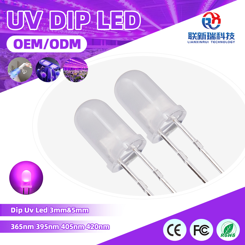 Dip Uv Led 3mm&amp;5mm 365nm 395nm 405nm 420nm Uv Led