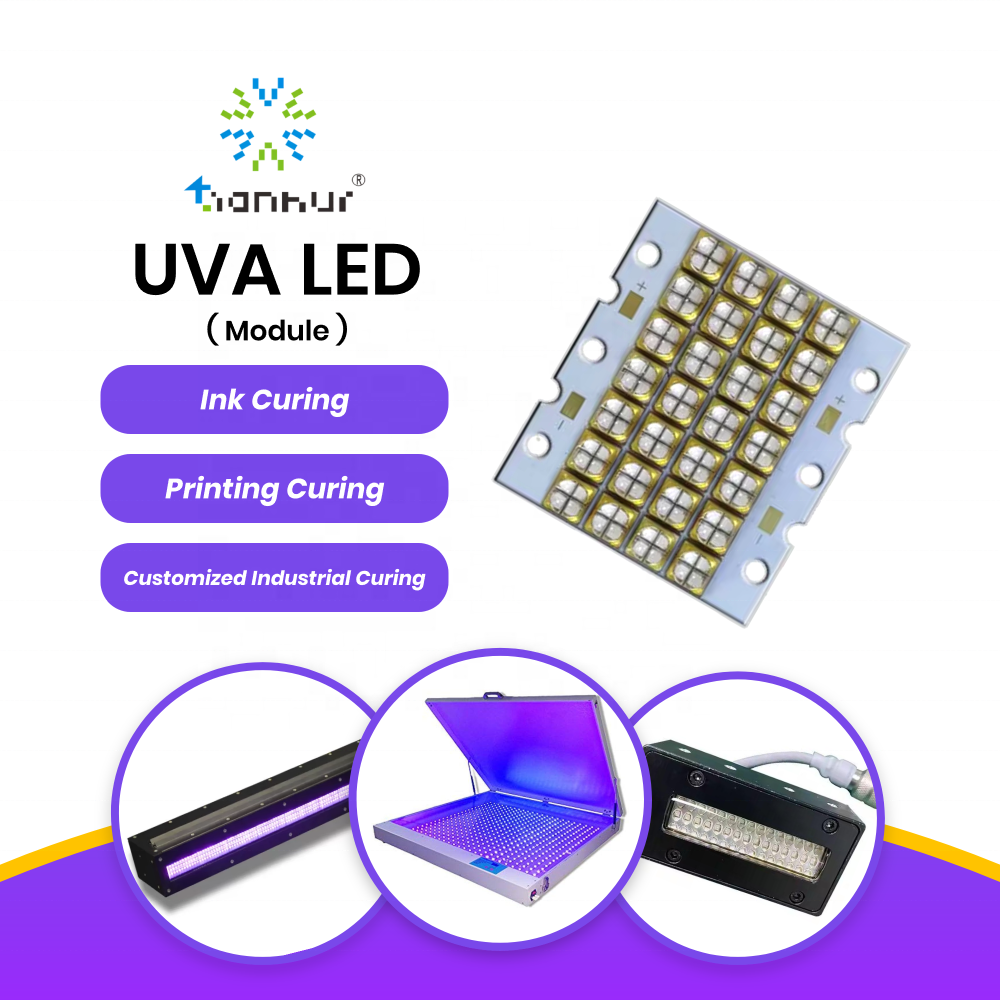 UVA LED High Power 365nm 385nm 395nm 405nm COB Purple UV Curing System for Ink Label Printing