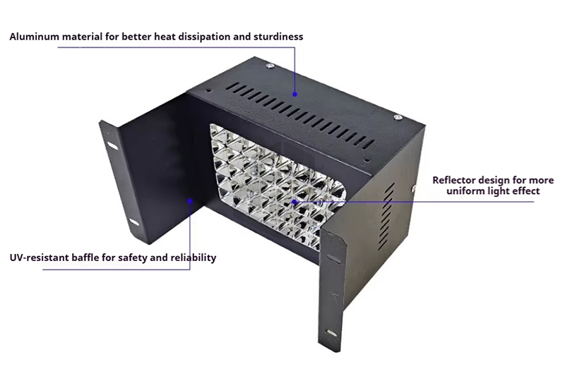 245mm Length 1000W Light Effect 395nm UV LED Curing Lamp Silk Screen Printing Dryer Conveyor Belt