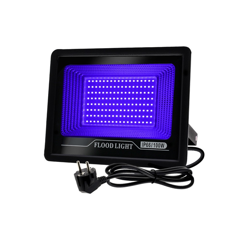 Black Light Purple 365nm 395nm 400nm UV Curing LED Flood Lamp Glass Material for Medical Foot Tile Curing 110V 220V Power Supply