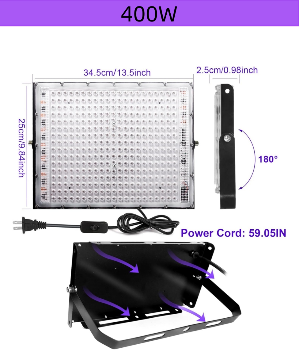 Powerful 50W - 400W LED UV Black Light