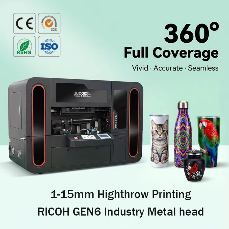 2026 New High Precision Ricoh Gen6 High Droplet 360 Seamless Cylinder UV Printer For Tapered Bottle And Tumbler