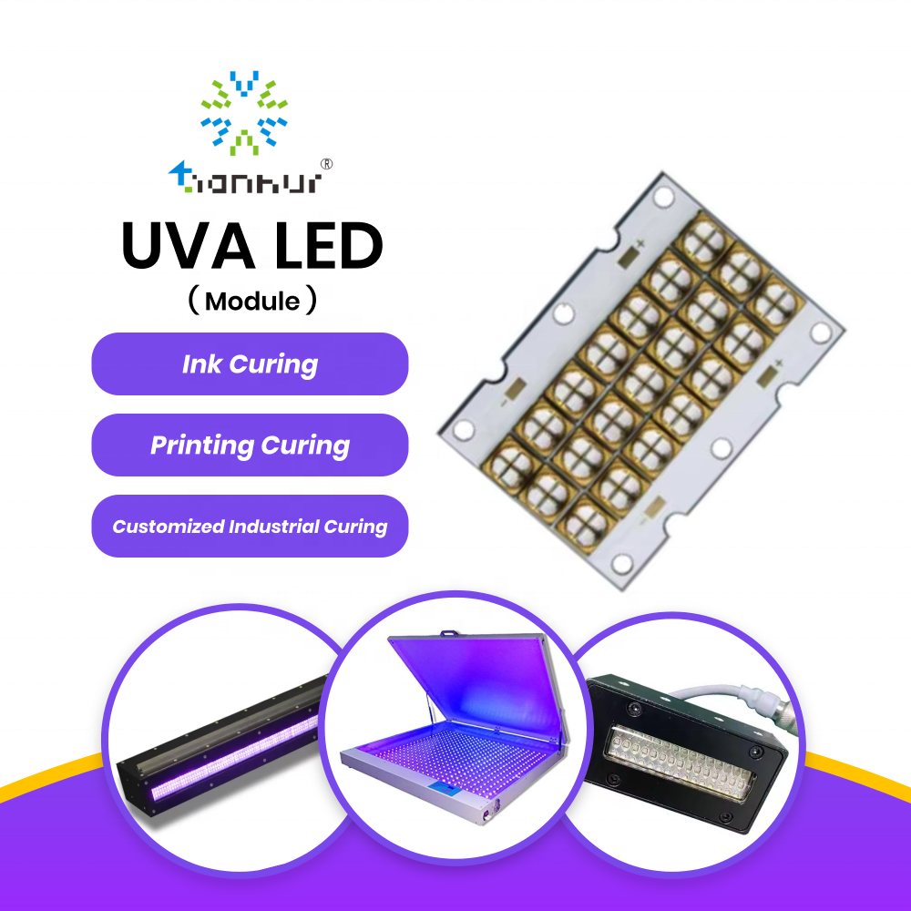 UVA LED High Power 365nm 385nm 395nm 405nm COB Purple UV Curing System for Ink Label Printing