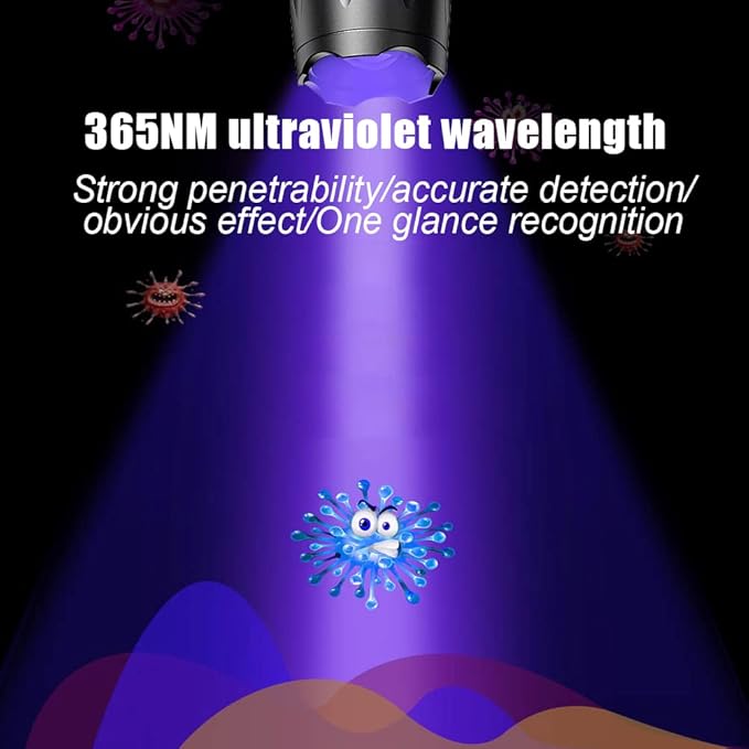 395nm LED Powerful Rechargeable Waterproof Zoom UV Flashlight For Scorpion Searching Resin Curing Dry Stains