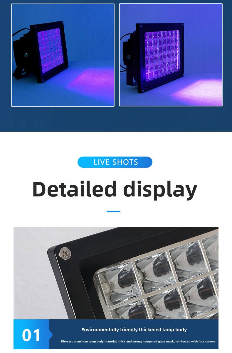 LED UV Curing Lamp 405nm 395nm 365nm Ultraviolet Light for Party Solidify Photosensitive Resin PCB Repair Handwork DIY Curing