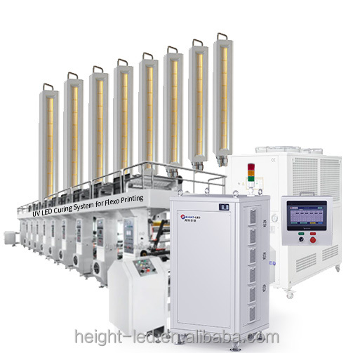 Industrial UV LED Curing Lamp for Label Printing Machine | Flexo Offset Narrow Web UV Ink Varnish Drying System Water-Cooled
