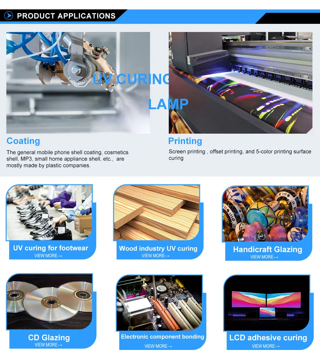 UV Ink Curing Lamp for Digital Screen and Offset Printing with Uniform Light Distribution UV Lamp