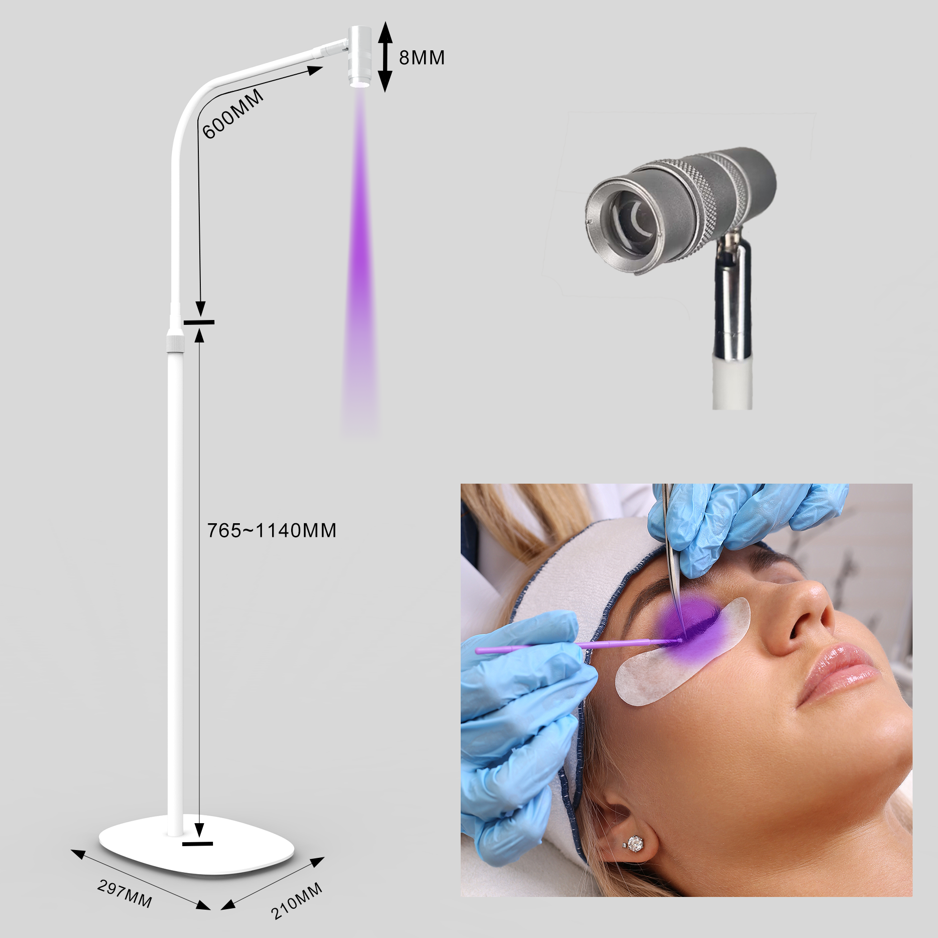 Competitive Price UV LED Lash Curing Lamp for Eyelash Extensions Fast Glue Dryer with Foot Pedal Salon Use