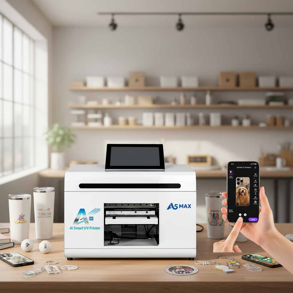 New A5 UV Printer With AI Scan Function For Notebook Covers, Phone Cases And Small Gift Boxes Custom Printing