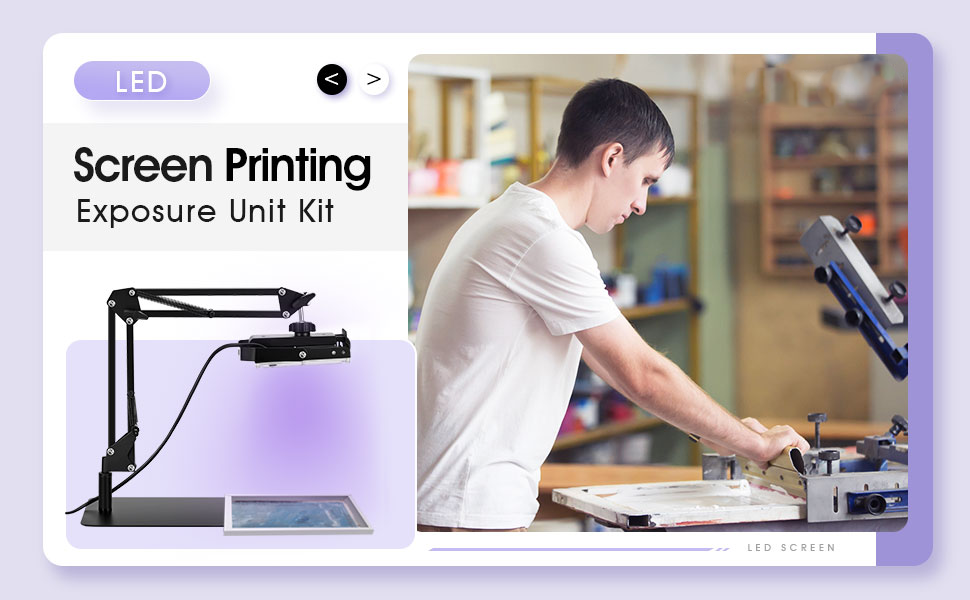 50W LED UV Screen Printing Light Exposure with Base and Retractable and Adjustable Stand for Cyanotypes Ultraviolet Curing Lamp