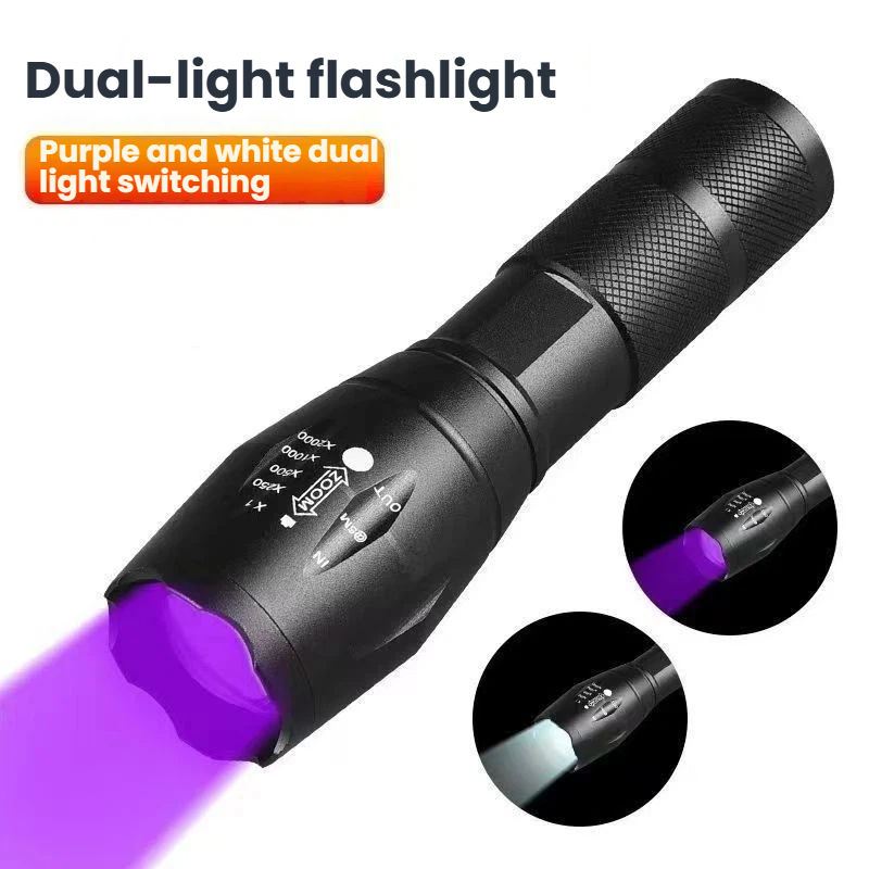 395nm LED Powerful Rechargeable Waterproof Zoom UV Flashlight For Scorpion Searching Resin Curing Dry Stains