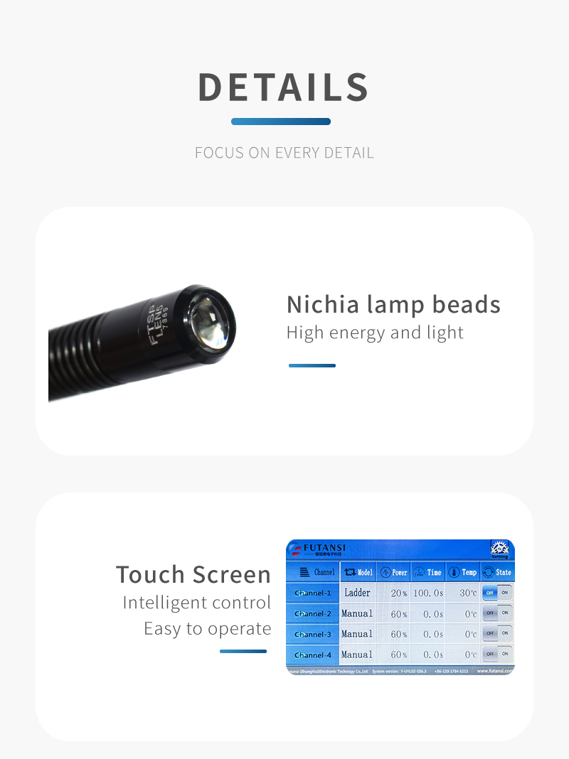 UV LED 365NM 500W 220V Industrial Spot Curing System with Fan-Cooling for Industrial Applications