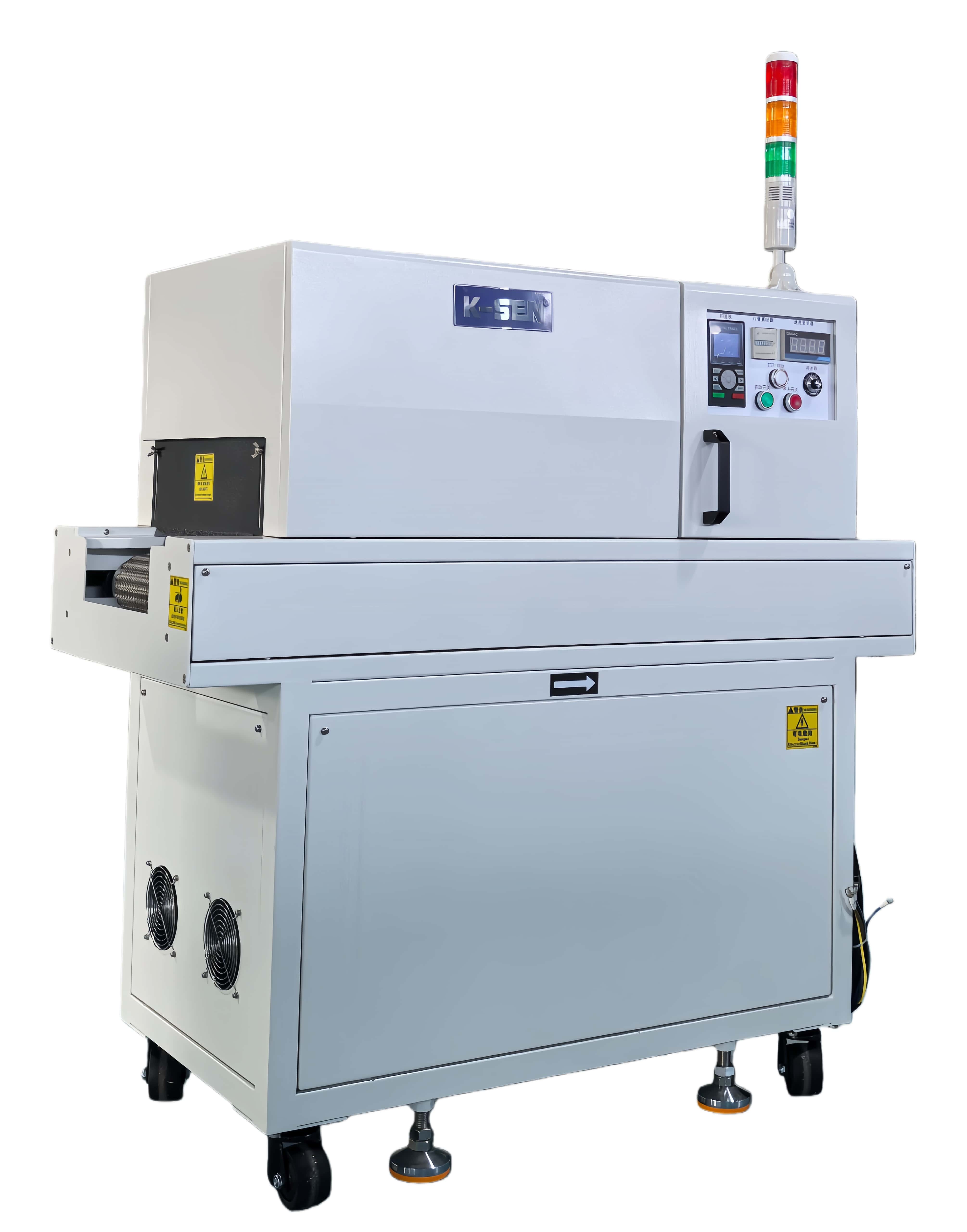 Inline UV Curing Module for 3C Assembly Lines | Anti-Deviation Conveyor &amp; Real-Time Status Monitoring