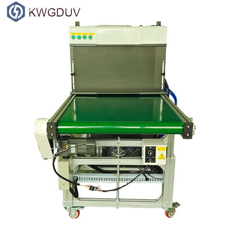 Multi Function Circular Flat UV LED Lamp Curing Machine 600MM Wide Conveyor Belt with LED Water Tank for UV Curing Drying