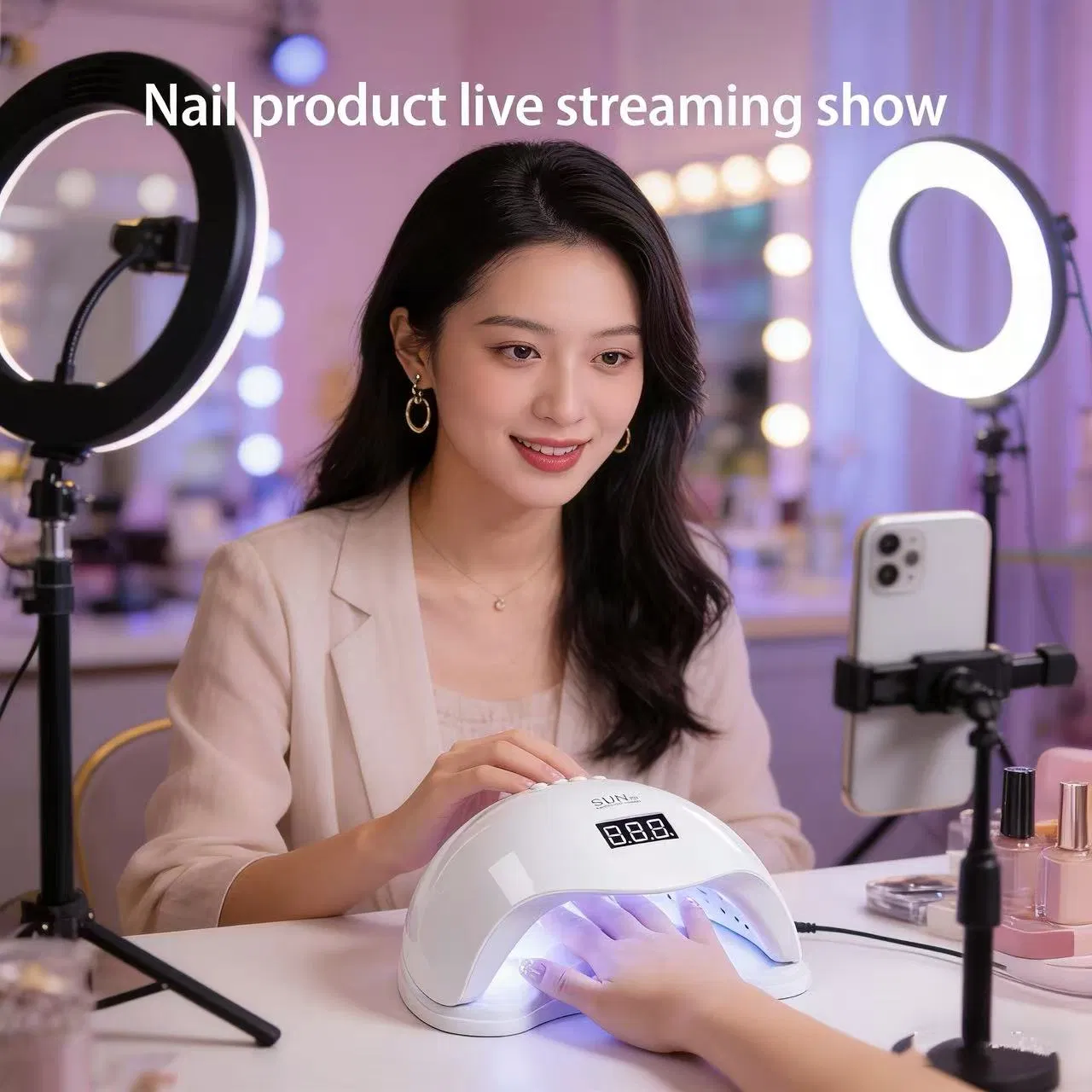 48W Nail Art Lamp, Nail Light Therapy Lamp, No Blackening Hands, Intelligent Sensing