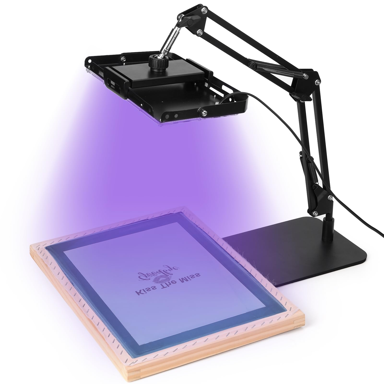 50W LED UV Screen Printing Light Exposure with Base and Retractable and Adjustable Stand for Cyanotypes Ultraviolet Curing Lamp