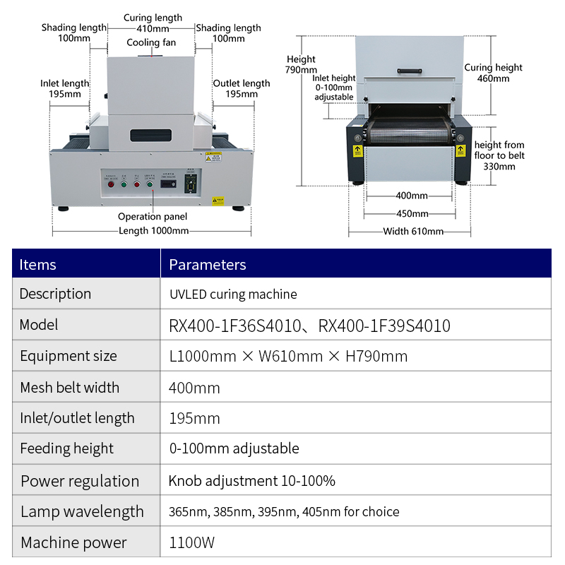 UV LED Curing Machine Wavelength 365nm UVA Small UV Glue Drying Equipment
