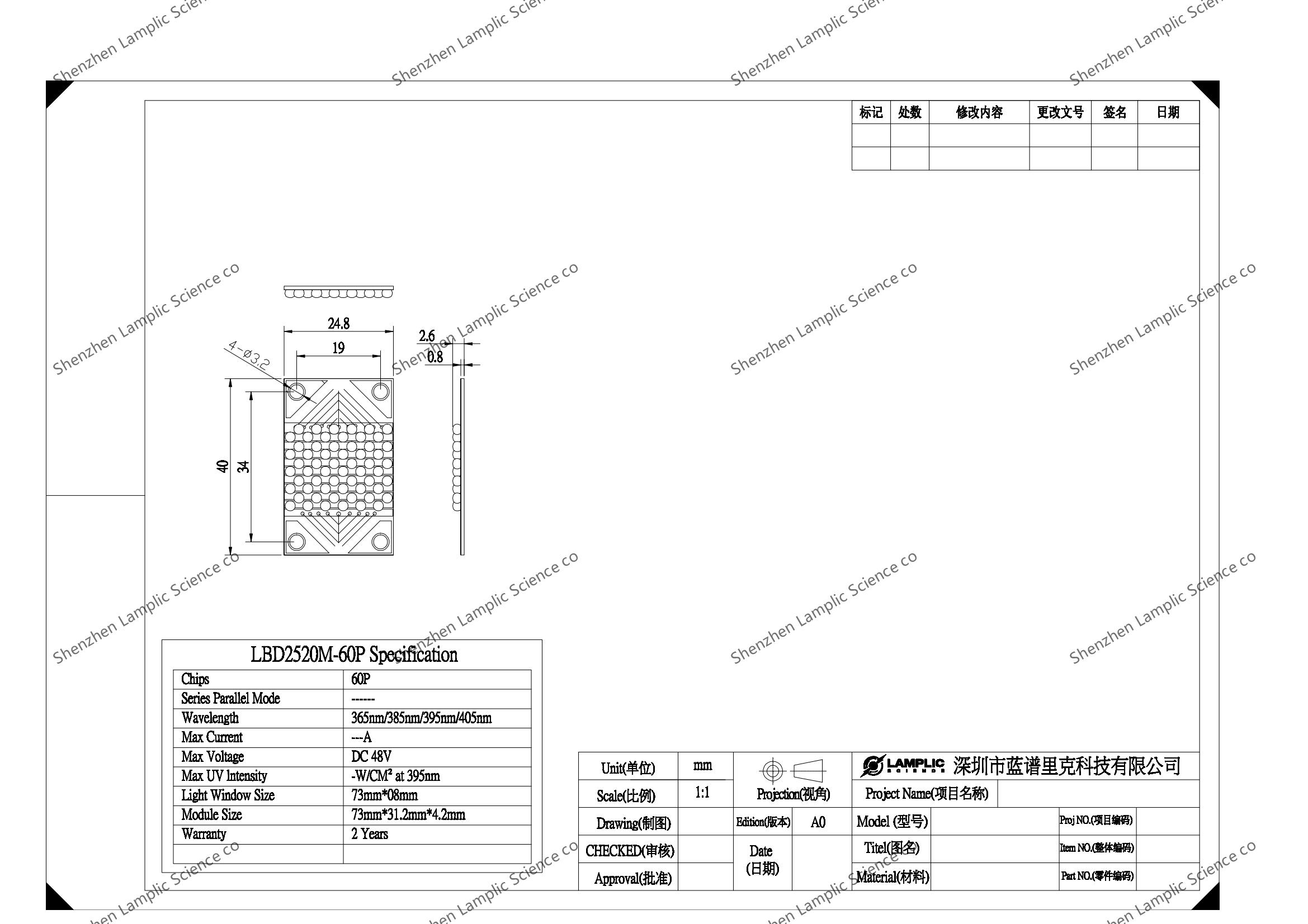 High Power 365Nm 385Nm 395Nm UV LED Module Purple Emitting Copper LED for Printing and Glue Curing