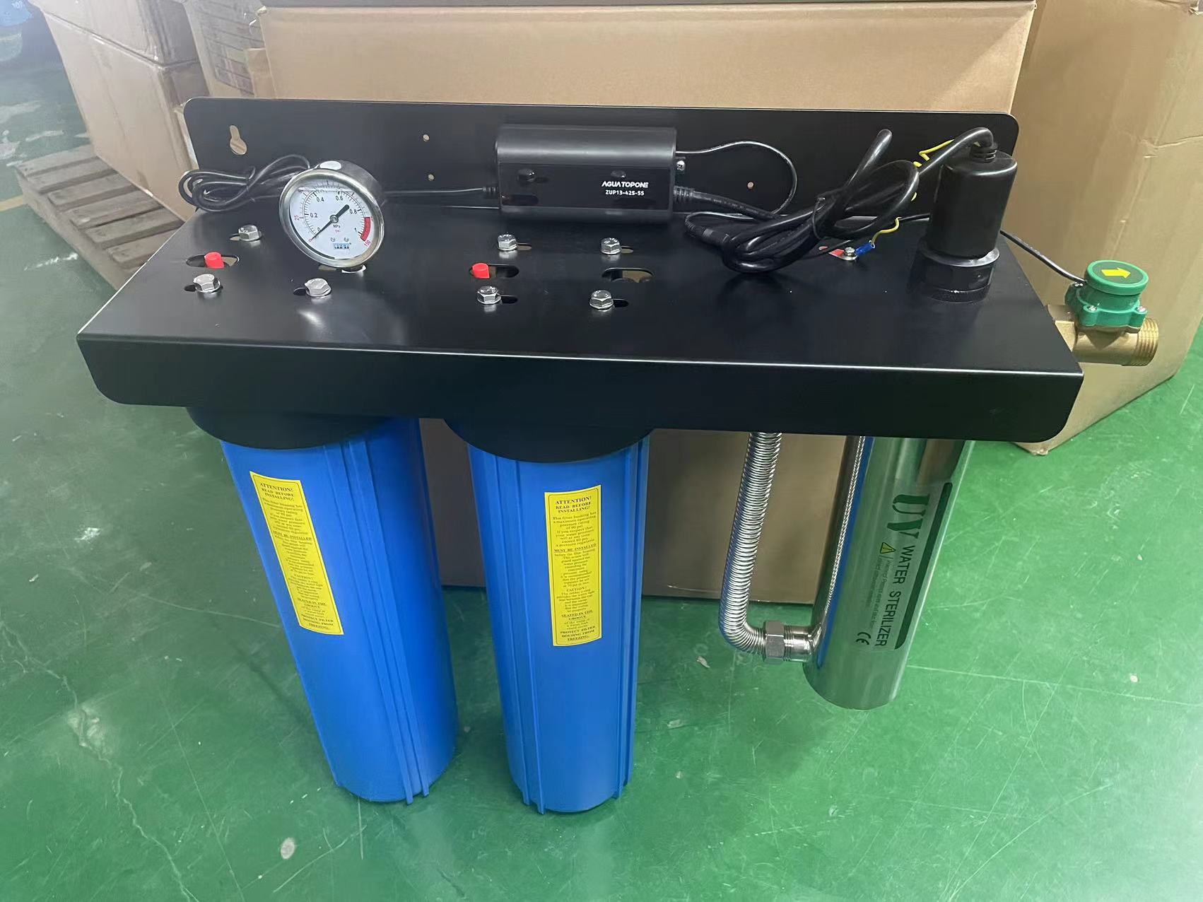 EPS-203 Wall-mounted 2 Stage 20 Inch PP Filter Housing Ultraviolet Water Purifier System For Whole House