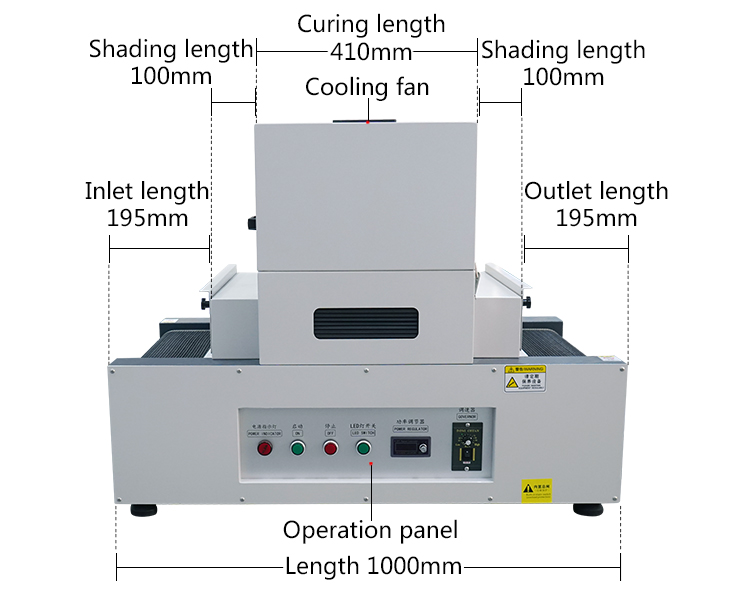 RX400-LED Ultraviolet UV LED Glue Hardening Equipment Small Desktop UV Curing Machine Conveyor