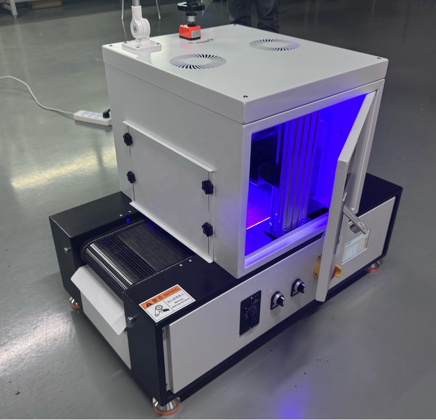 Enbo LED UV Curing Conveyor System with 5-inch Touch Display for UV Varnish Coatings Adhesives Curing