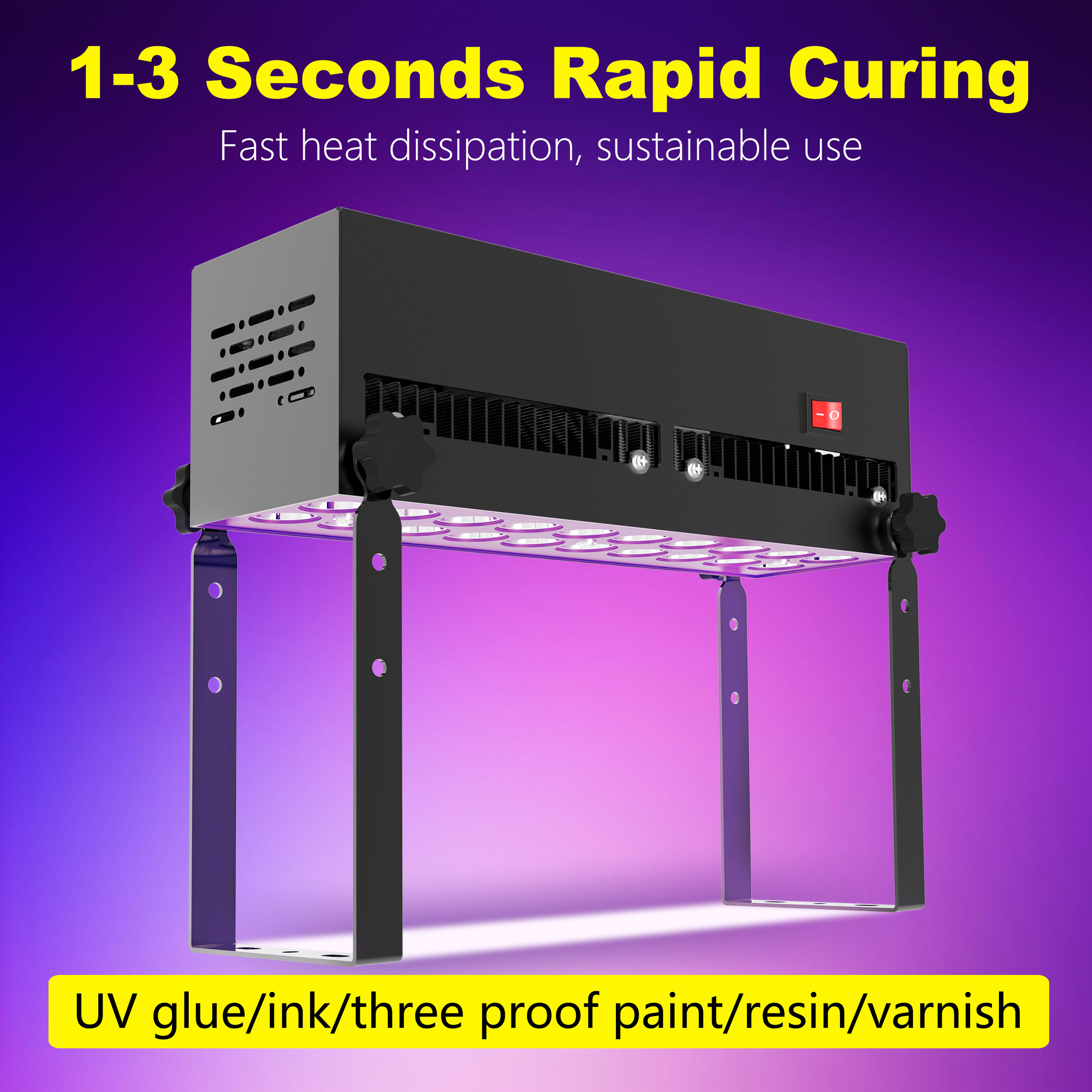 YXO YUXINOU 200W 365NM LED UV Curing Lamp Portable For Office &amp; Home Use Fast Dry Ink Varnish Adhesive 3D Printing PCB Board