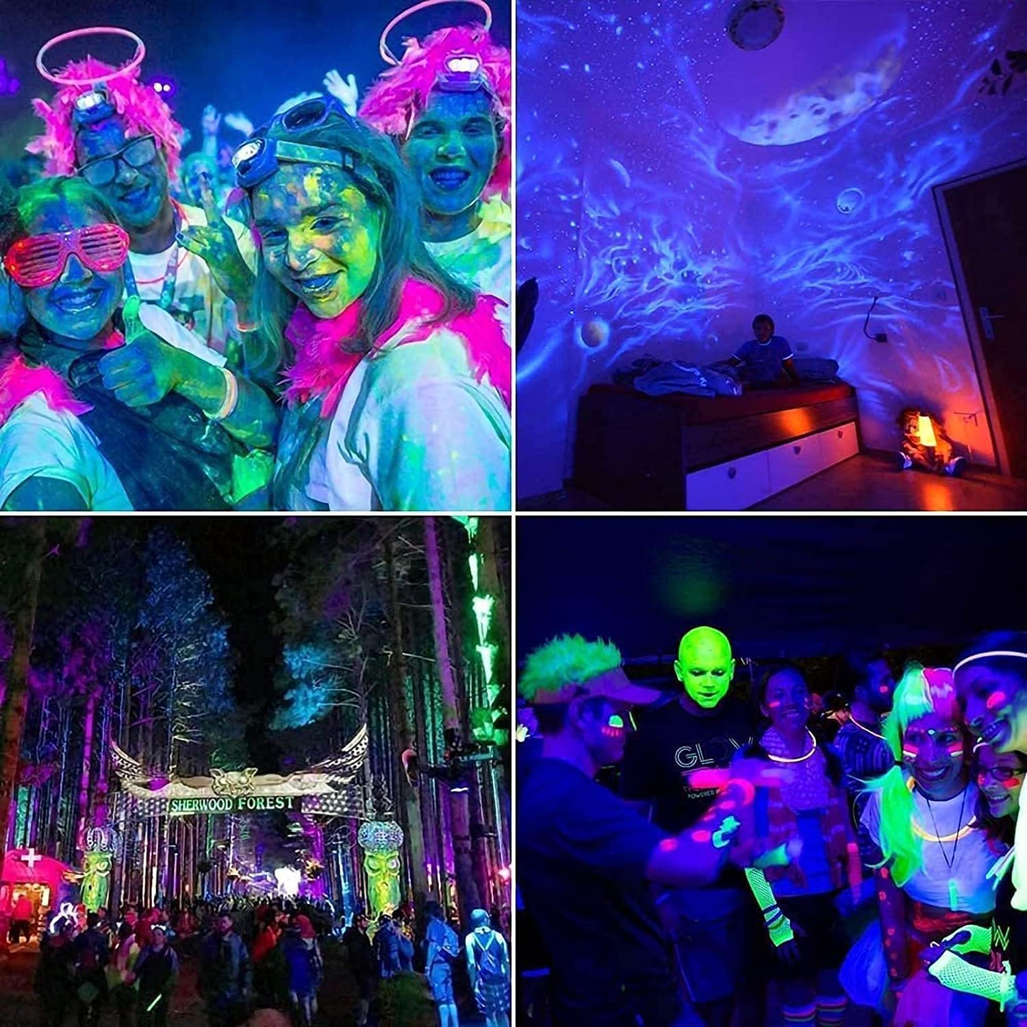 Powerful 50W - 400W LED UV Black Light UV Floodlight Spotlight IP66 395nm UV Curing Lamp Black Light for Halloween Glow Party