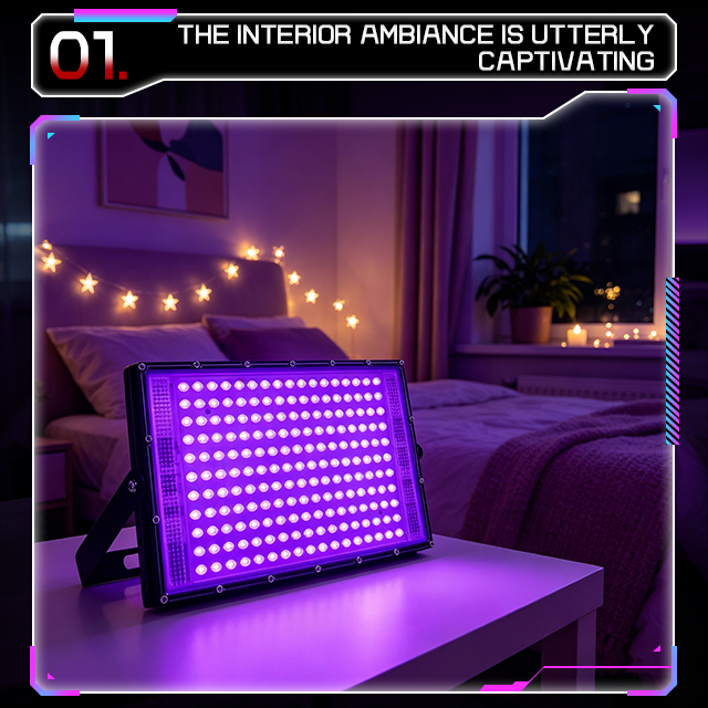 60W UV LED Black Light IP66 Waterproof Aluminum Floodlight Curing Lamp Home Party Bars Halloween Stage-Body 110V Office/Hotel