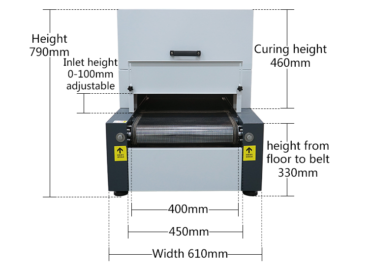 RX400-LED Ultraviolet UV LED Glue Hardening Equipment Small Desktop UV Curing Machine Conveyor