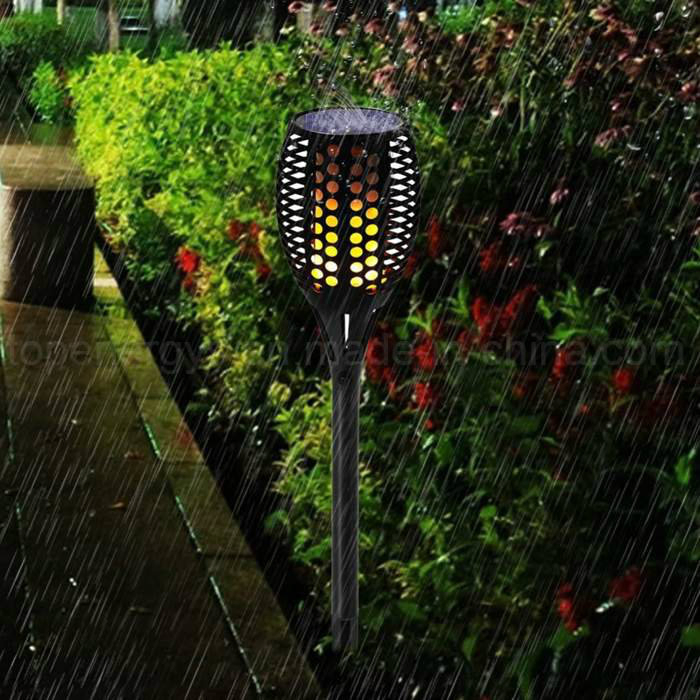 96-LED Solar Powered Dancing Flickering Flame Lamp Torch Lighting Road