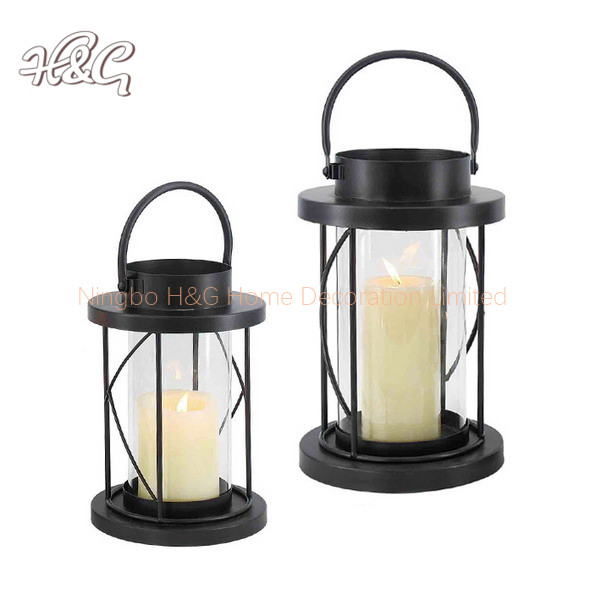 Black Home Home Decorative Hurricane Lantern