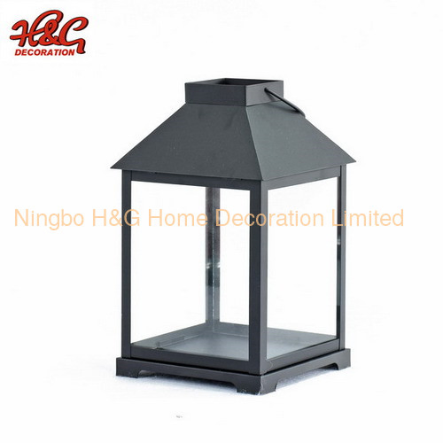 Black Home Decorative Metal Candle Lantern Indoor