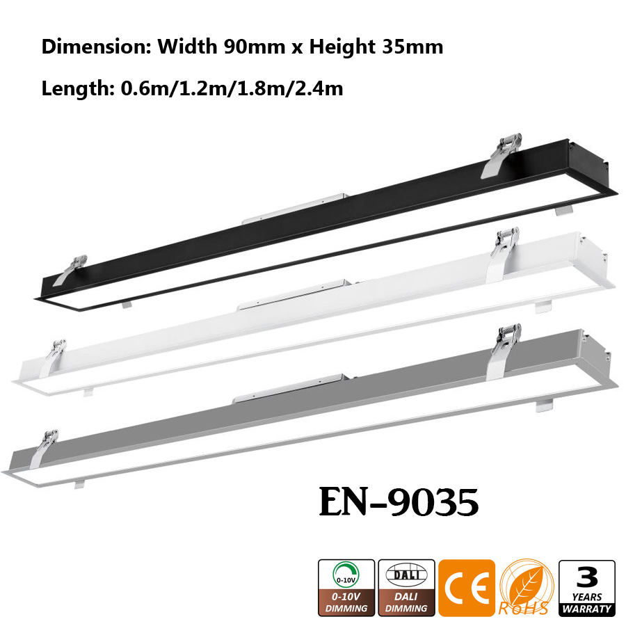 40W Linkable LED Architectural Recessed Linear Office Lighting