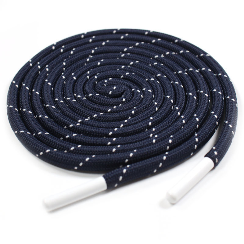 Wholesale Adjustable Hoodies Draw String Cord Custom Cotton Round Shiny Drawcord String with Silver Screw Aglets