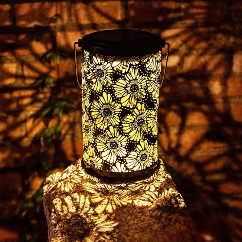 Wholesale Price Solar Garden Patio Lights Outdoor Waterproof Iron Hollowing Decorative Lanterns