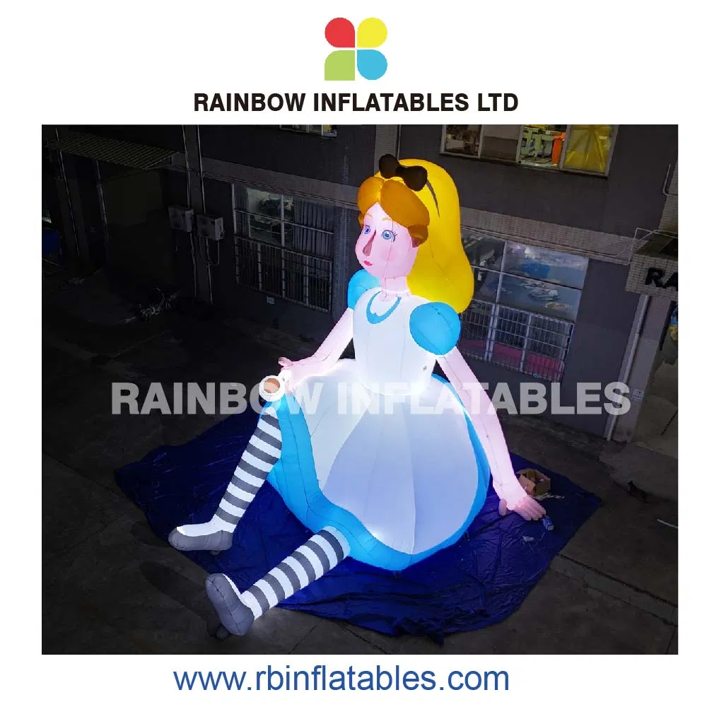 LED Glowing Inflatable Alice Character Magical Attraction for Wonderland Events