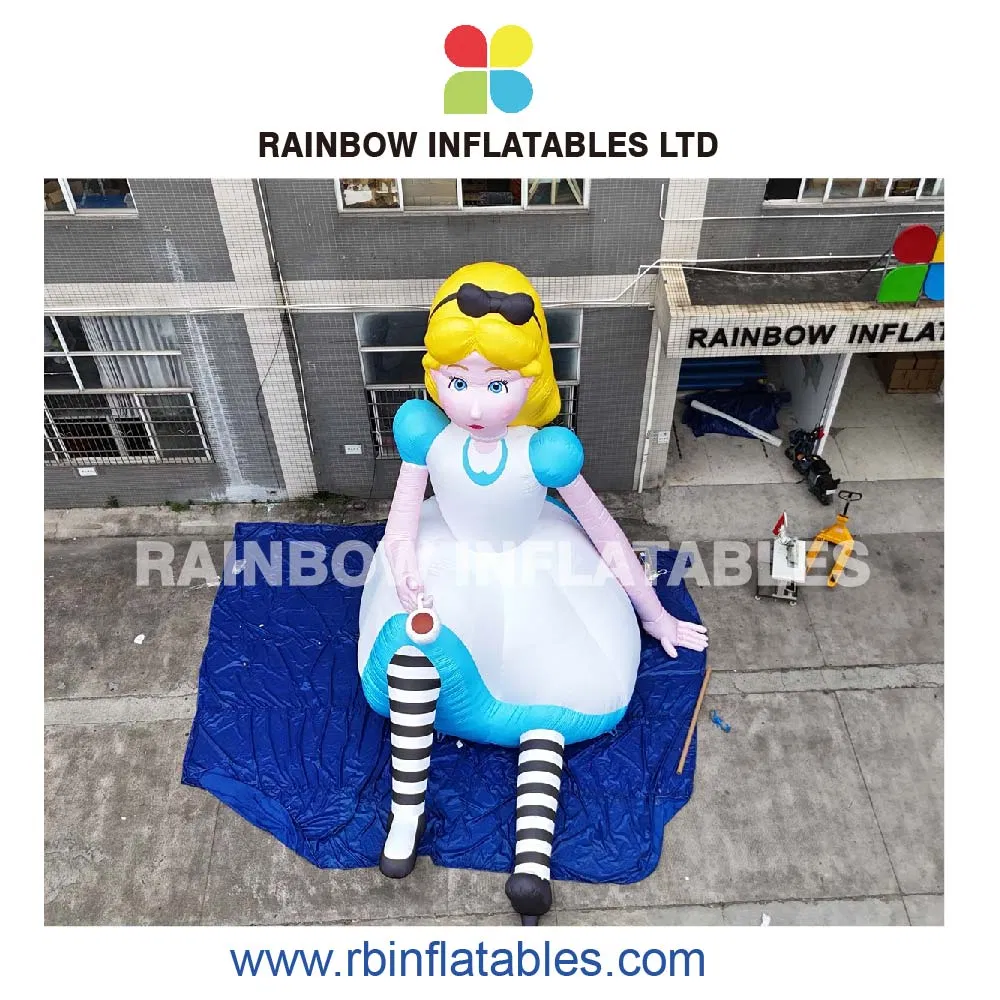 LED Glowing Inflatable Alice Character Magical Attraction for Wonderland Events