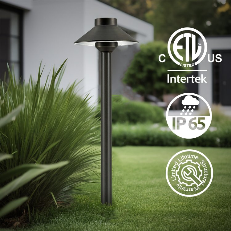 Low Voltage Antique Bronze Finish Waterproof Brass Landscape Path Garden Light Area Lighting