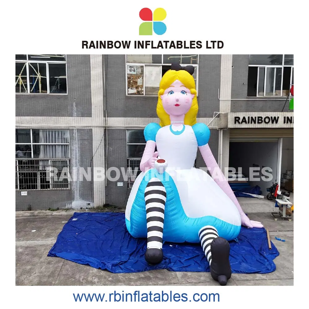 LED Glowing Inflatable Alice Character Magical Attraction for Wonderland Events