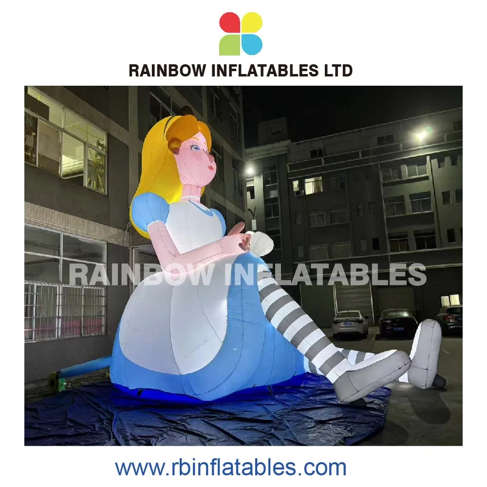 LED Glowing Inflatable Alice Character Magical Attraction for Wonderland Events