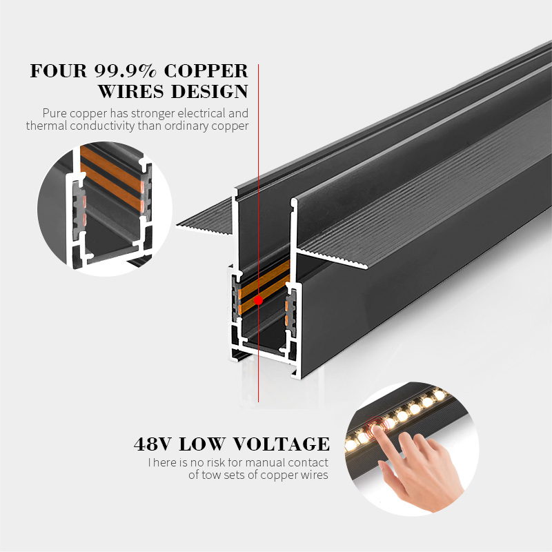 Low Price DC48V Low Voltage Indoor Magnetic LED Spot Light Home Ceiling Down Light Aluminum Track Lighting