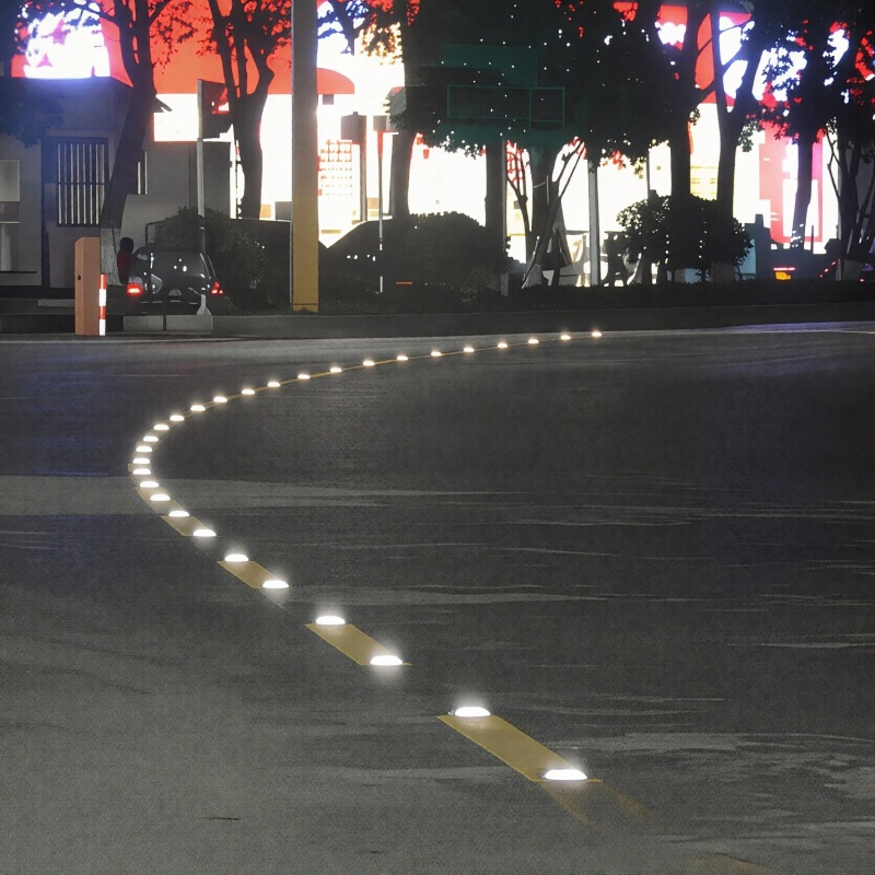 Solar Powered LED Road Stud Cat Eye Underground Traffic Safety Lighting