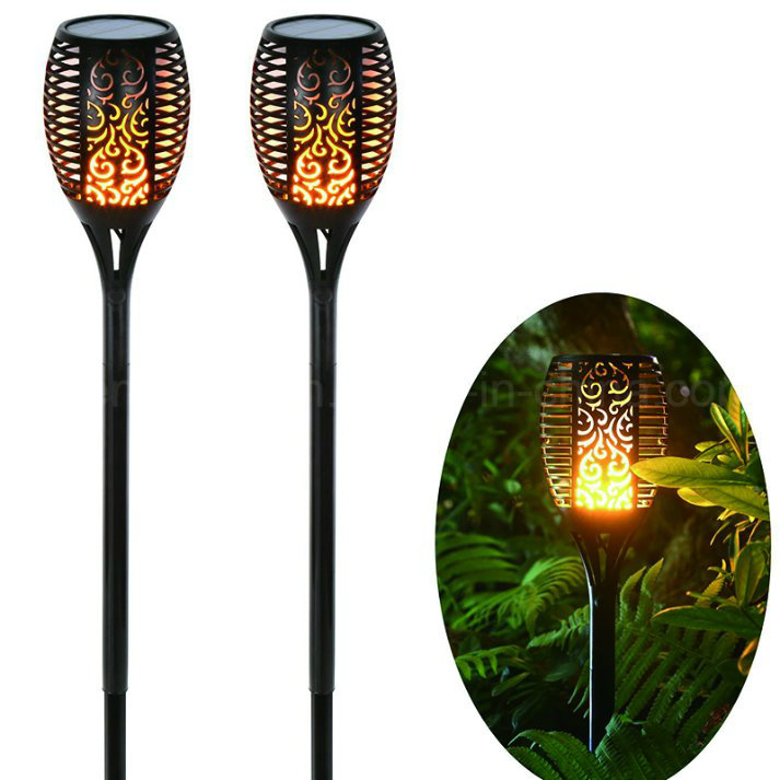 96-LED Solar Powered Dancing Flickering Flame Lamp Torch Lighting Road